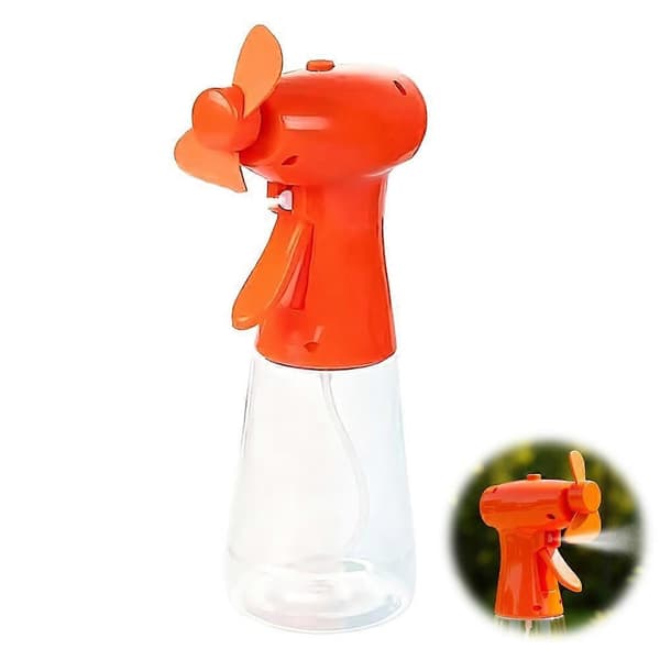 Håndholdt Sprayventilator Batteridrevet Bløde Propeller til Børn Orange One size