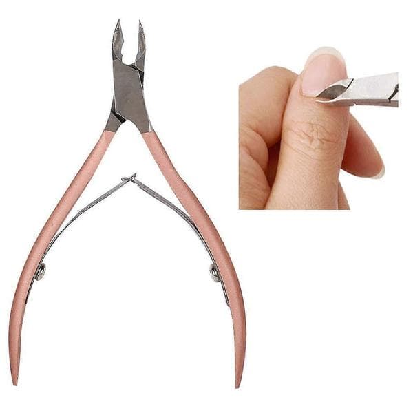 Professionel neglebåndstang i rustfrit stål med præcisionsblade, rosaguld død hud saks