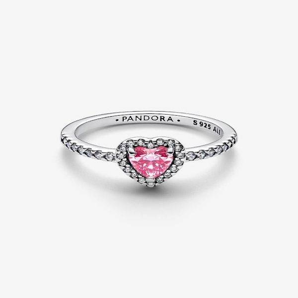 Pandora - Elevated Pink Heart Ring - Sterlingsilver Circumference: 52mm