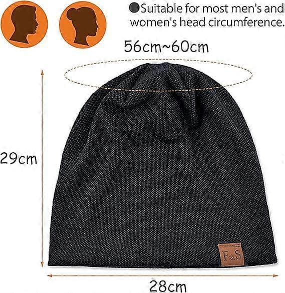 Unisex Blød Bomulds Beanie Varm Softshell Huer Vinterhatte Mode Komfortable Bløde Kasketter Sort