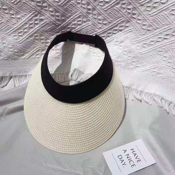 Kvinders solhat, bred skygge, sommer UV-beskyttelse, foldbar, pakbar white