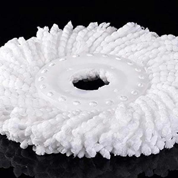 3 erstatningsmoppe mikrohoved genopfyldning til 360° Spin Magic Mop-mikrofiber erstatningsmoppehoved-rund vit