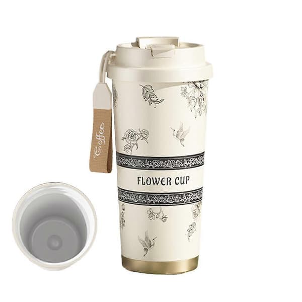 Lily Keramisk Innerfoder Kaffekopp Kvinnors Hög Utseende Dubbel Drickskopp High-End Present 316 Rostfritt Stål Isolerad Kopp Pink/ceramics