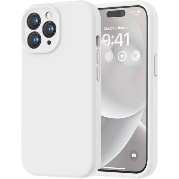 Førsteklasses silikondeksel til iPhone 14 Pro med mikrofiberfôr, støtsikkert -