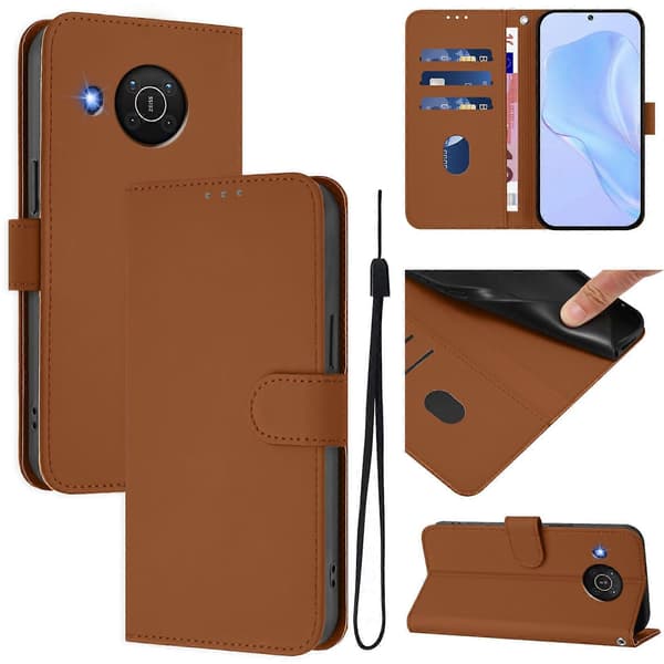 Ensfarget PU-deksel til Nokia X20 / X10 Brown