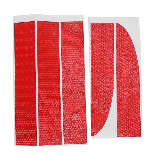 5PCS Stark reflekterande randdekal Hög intensitet Nattssynlighet Universal Vattentät Röd
