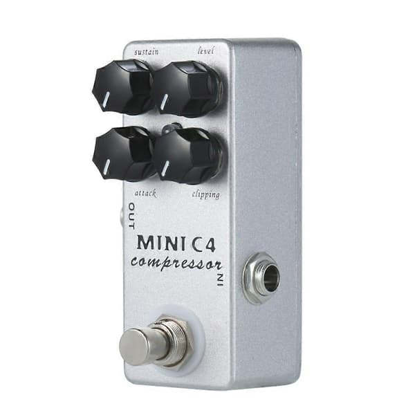MOSKY Audio MINI C4 Kompressor Gitarr Effektpedal True Bypass Gitarreffekter Silver