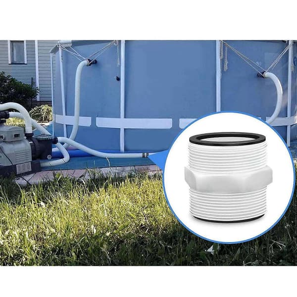 4X Poolslangadapter 1,5 tum för Intex Coleman Poolpumpslang med ringpackningar Poolslangadapterdelar Vit
