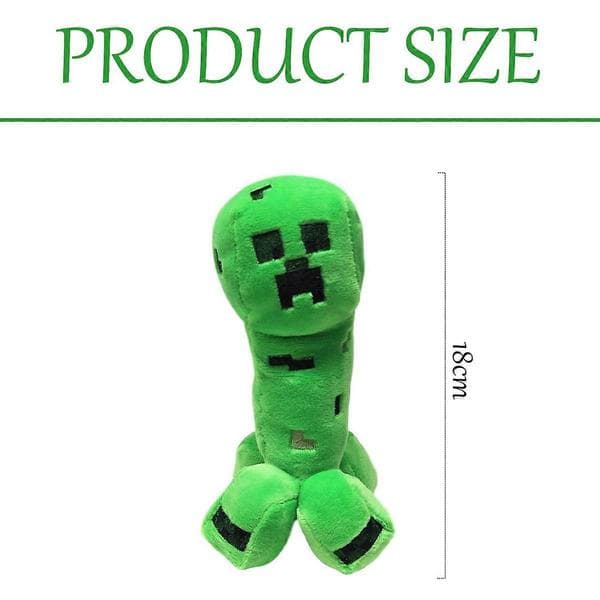 Minecraft Creeper Plys, Blød Polyester Velboa, 7-11 Tommer Sort Og Grøn Samlerlegetøj