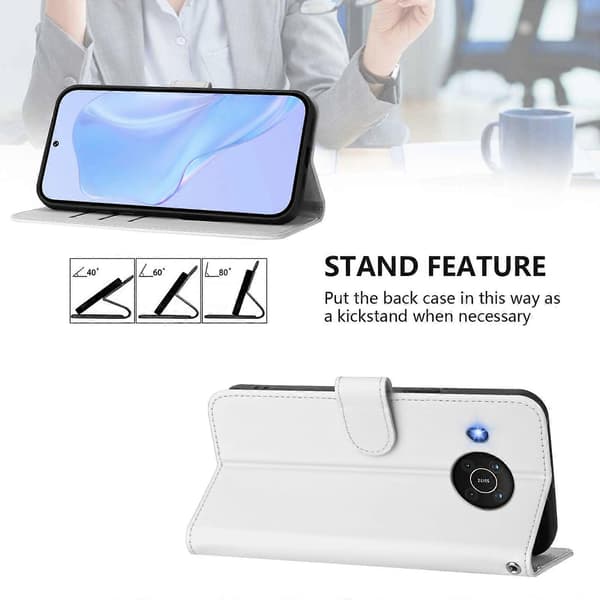 Ensfarget PU-deksel til Nokia X20 / X10 White