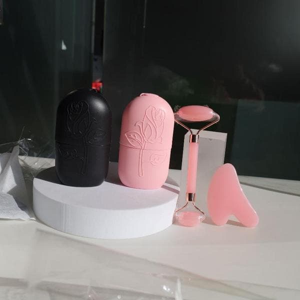 Ansigtsmassager og Gua Sha-rulle i silikone til ansigtet Sort Black 2