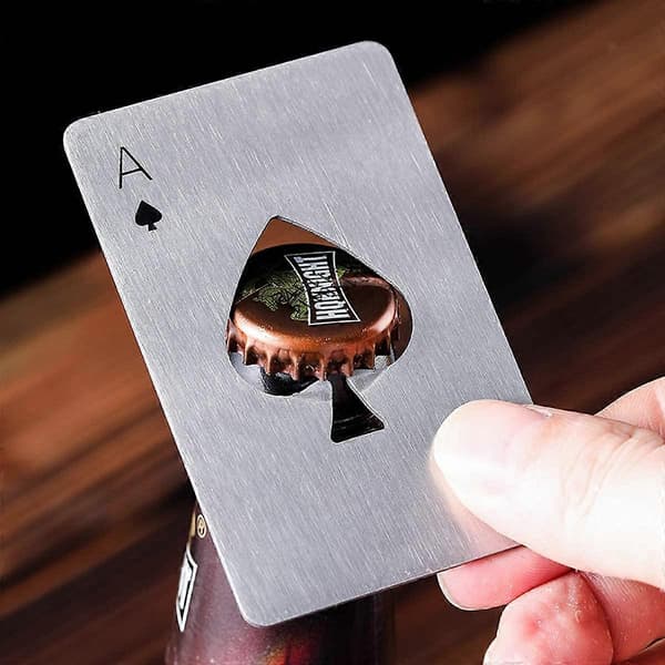 Rustfrit stål Poker Ølproptrækker Spar Es Vinåbner 10 Stykker