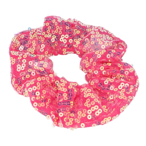 5 stk. LED-paillet-scrunchies med lysende glød, bærbare elastiske hårbånd til jul Deep Red