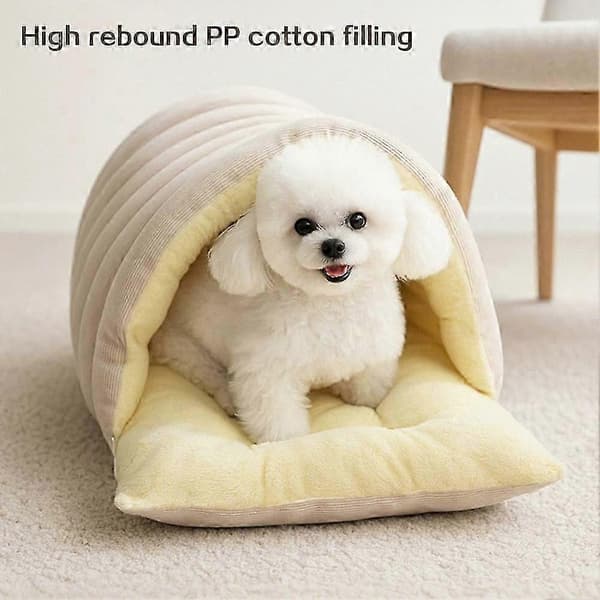 pustende kattehule seng koselig vinter liten medium Beige M