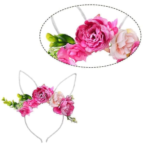 Påskehareørehodebånd med blomsterhodeplagg for kvinner og jenter, 2269 shape3