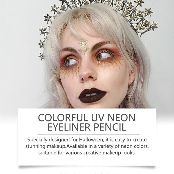 Neon UV Flydende Eyeliner til Halloween Nattefest Look