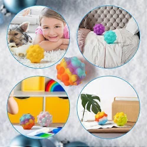 4-pack Pop Ball 3D Fidget Ball Push Bubble Push3D Squeeze Ball Sensorisk Leksak Present Populär Stresslindrande Fidget Leksak Spel för Barn Vuxna