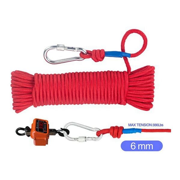 Magnetfiske Rep 20 Meter, Nylon Rep Flätad Rep Tungt Rep med Säkert Lås, Diameter 6mm Säkert och Hållbart, 2-pack