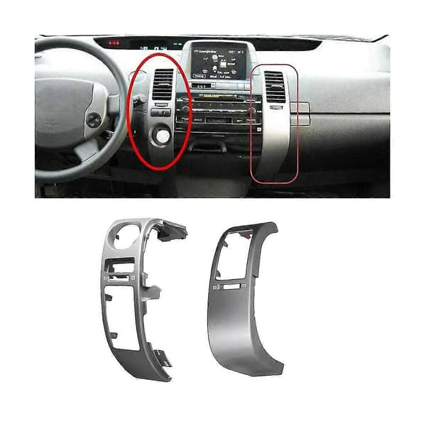4st Bilens Mittinstrumentbräda Luftventiler Trim Ram Set För Prius 2004-2009 Luftkonditioneringsutloppspanel Silver grå