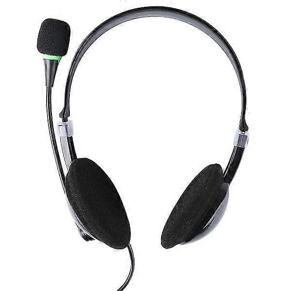 USB kablet headset støjreducerende øretelefon med mikrofon til kontorkundeservice til computer bærbar stationær (sort)