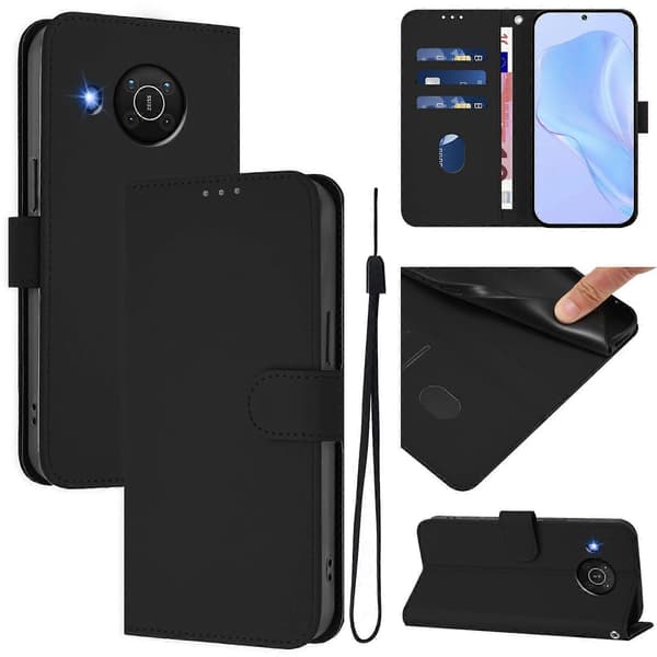 Ensfarget PU-deksel til Nokia X20 / X10 Black