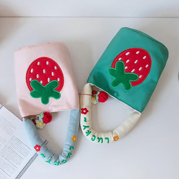 Tecknad damväska Söt sommarväska Studentflickor Bento Lunchväskor Handväskor Pink