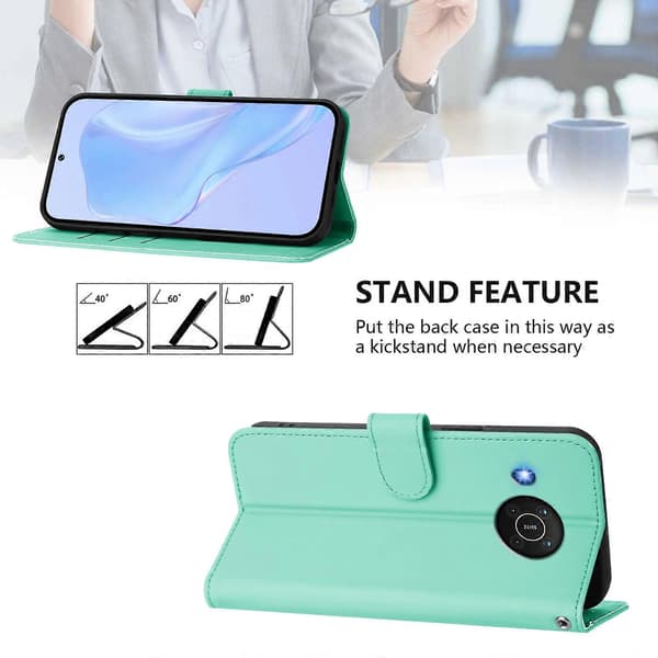 Ensfarget PU-deksel til Nokia X20 / X10 Mint Green
