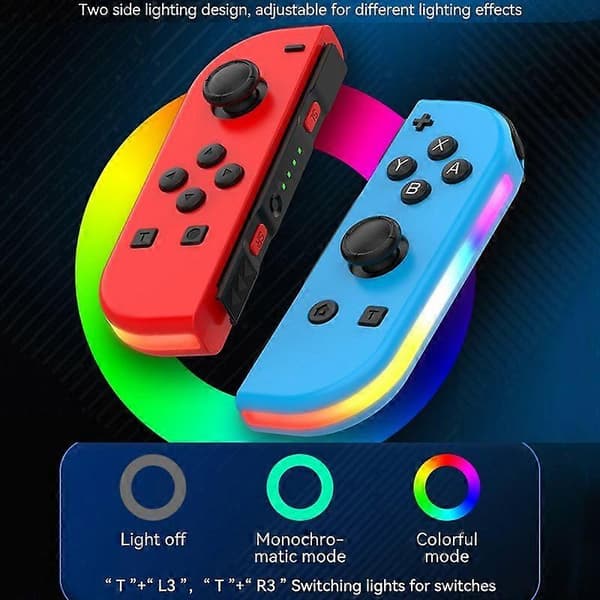 Gaming venstre og høyre håndtak for Switch / Switch OLED / Switch Pro / Switch Lite / Switch Joycon Green Blue