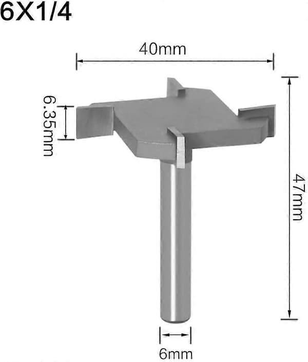 CNC Spoilboard fräsbit, 4 vingar 6mm skaft planfräsbitar 40mm skärning