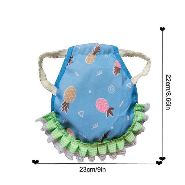 5 Pcs Adjustable Chicken Saddle, Hen Aprons, Back Wing Protector, Gift Blue Pineapple
