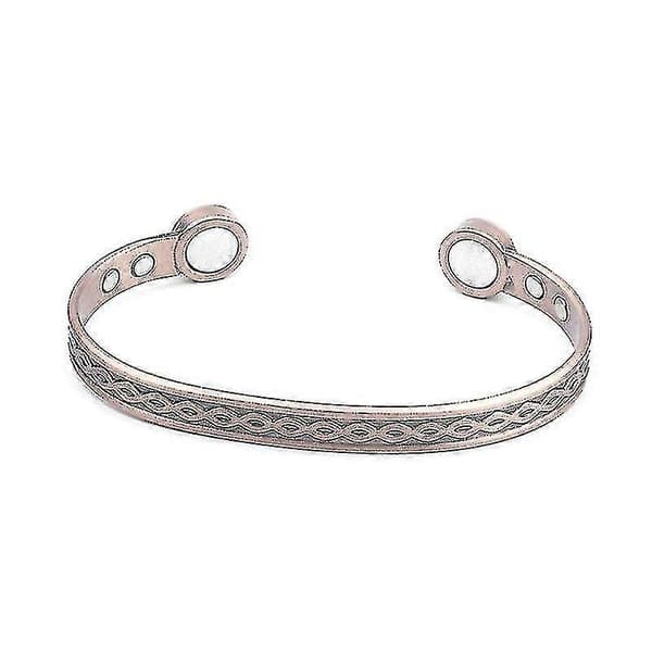 Mode Klassisk Punk Rosa Guld Magnetisk Terapi Åben Armring Copper