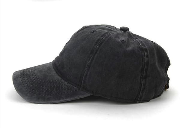 Baseball Cap Herrehat Vaskbar Distressed Denim Justerbar Cap (rød)