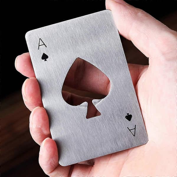 Rustfrit stål Poker Ølproptrækker Spar Es Vinåbner 10 Stykker