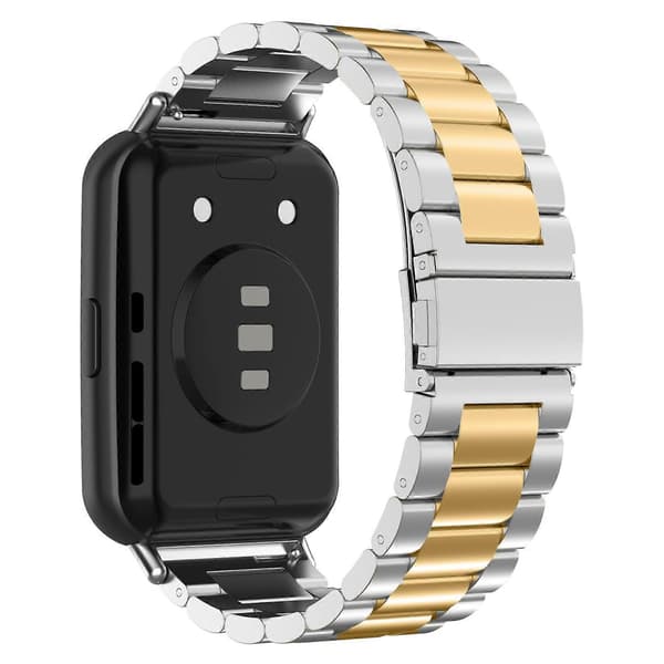 Til Huawei Watch Fit 2 urrem i rustfrit stål Silver Gold