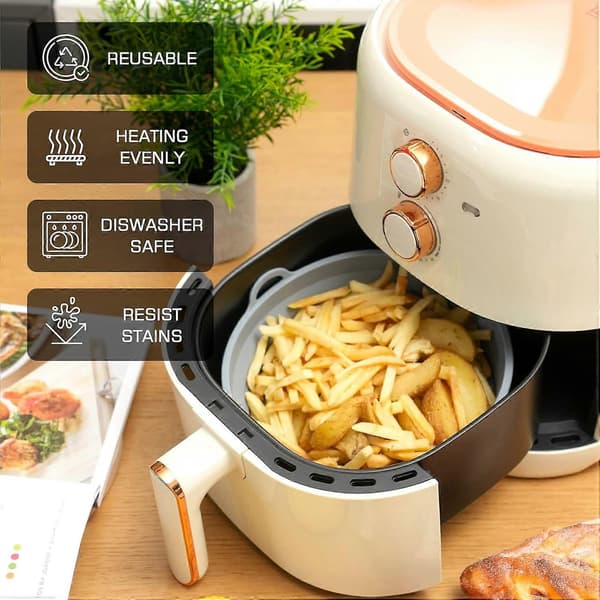2-pack vikbara airfryer-formar återanvändbara, silikoninsats