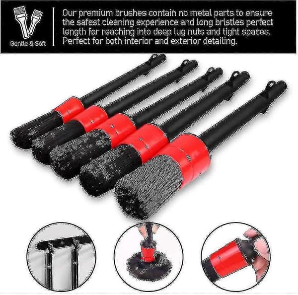 6 stk. bilhjulbørstesæt, 16,5 tommer lang blød børste til dæk