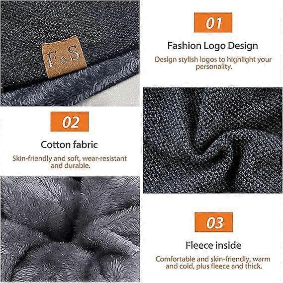 Unisex Blød Bomulds Beanie Varm Softshell Huer Vinterhatte Mode Komfortable Bløde Kasketter Sort