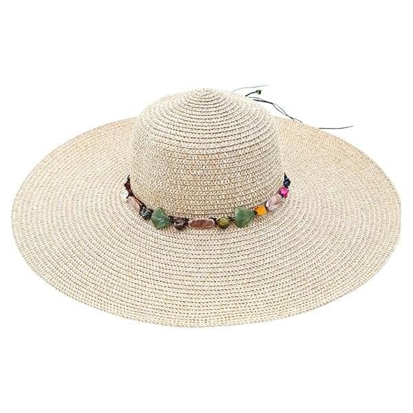Women's Wide Brim Straw Hat, Soft Foldable Roll-Up Sun Hat for Beach with UPF 50+