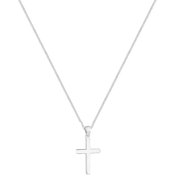Dam Kors Hänge Halsband Religiös Basic 925 Sterling Silver