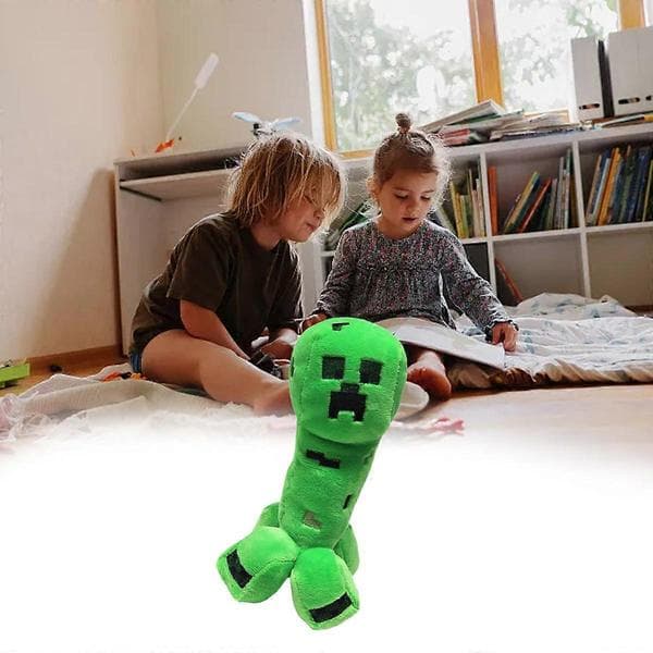 Minecraft Creeper Plys, Blød Polyester Velboa, 7-11 Tommer Sort Og Grøn Samlerlegetøj