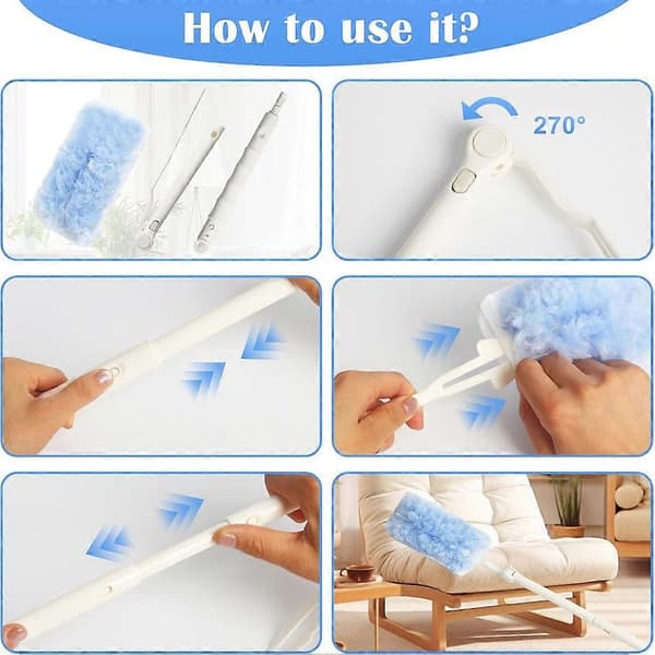 Til Swiffer Duster Dust Magnet Refill Sæt, Duster til Swiffer Teleskopstang Stærk Adsorption Dyrehår, Støv, Allergener