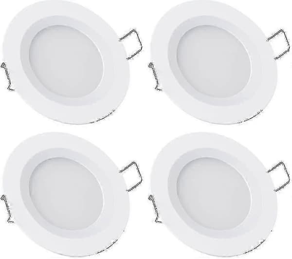 Varmhvide LED-lys til autocamper, 12V 4-pak indbyggede dæmpbare downlights