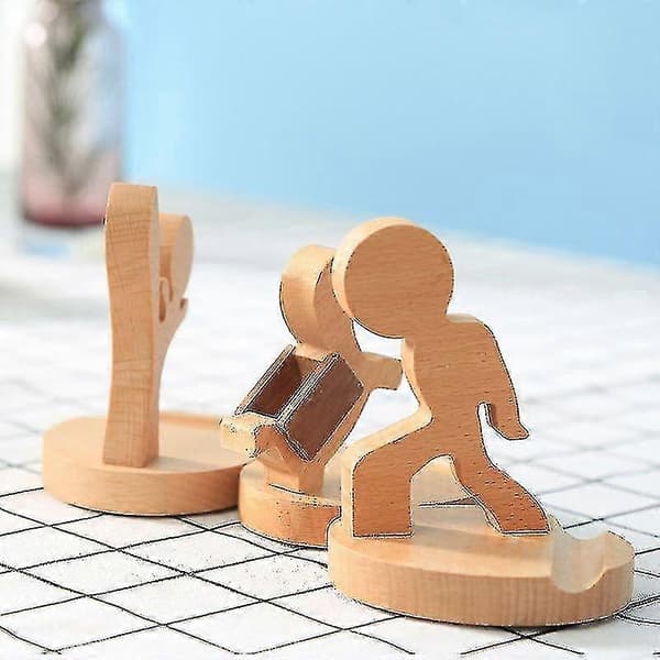 Stykke Træ Smartphoneholder, Dyretelefonholderplade Til Tablet Og Smartphone (pony)-YH