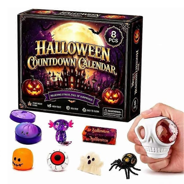 Halloween Julekalender Sjove Interaktive Håndtræningsbolde til Drenge Piger 8pcs