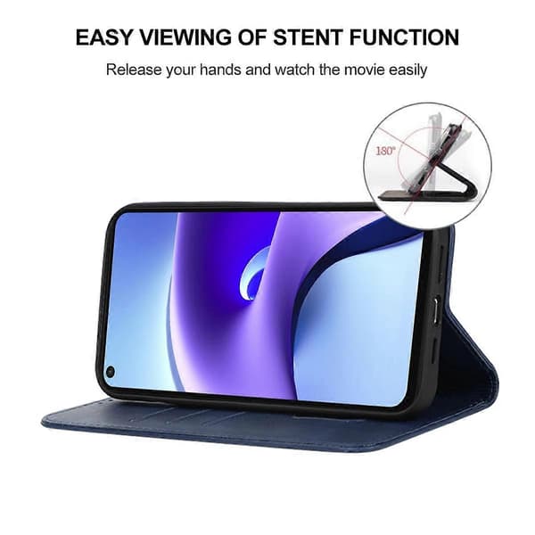 För Xiaomi Redmi Note 9T Magnetisk Stängning Läderfodral Blå