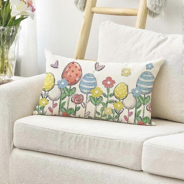 2026 påske blomster pyntepudebetræk - 12x20” sommerfugl sofapudebetræk