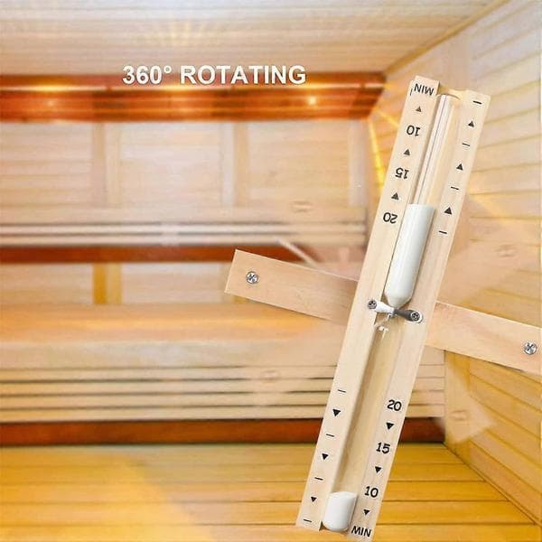 Sauna Timeglas Timer 30 Minutter Træ Sandur, Varmebestandigt Roterende Design til Spa Rum