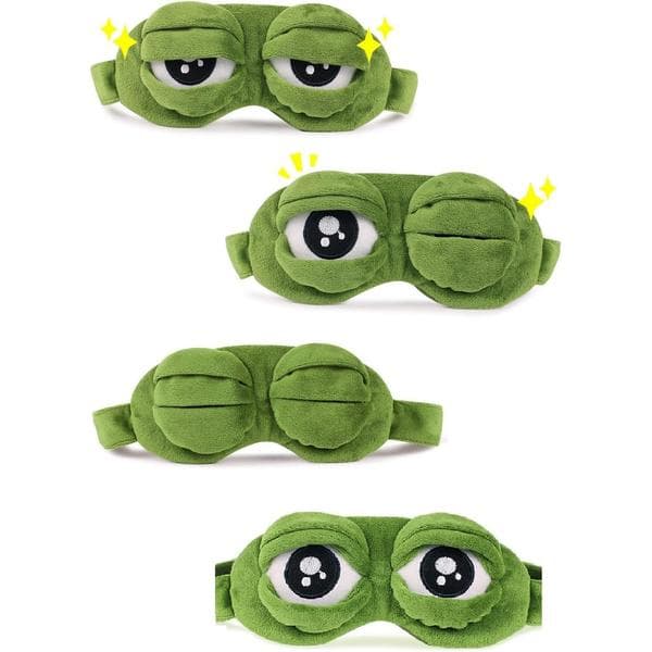 3D ögonmask sovande tecknad groda ögonmask grön