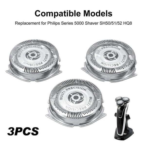 3 PCS Razor Blade Replacement Electric Shavers Blade Heads Replacement for Philips Series 5000 Shavers SH50/51/52 HQ8