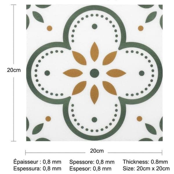 Self-Adhesive Wall Decor & Floor Tiles 20-pack – Wall Decals 30x30 cm, 0.8 mm Thickness